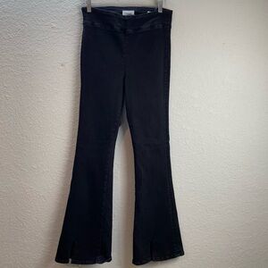 Frame The Jet Set Flare in Sheen Nior High Rise Super Stretch Denim‎ Black